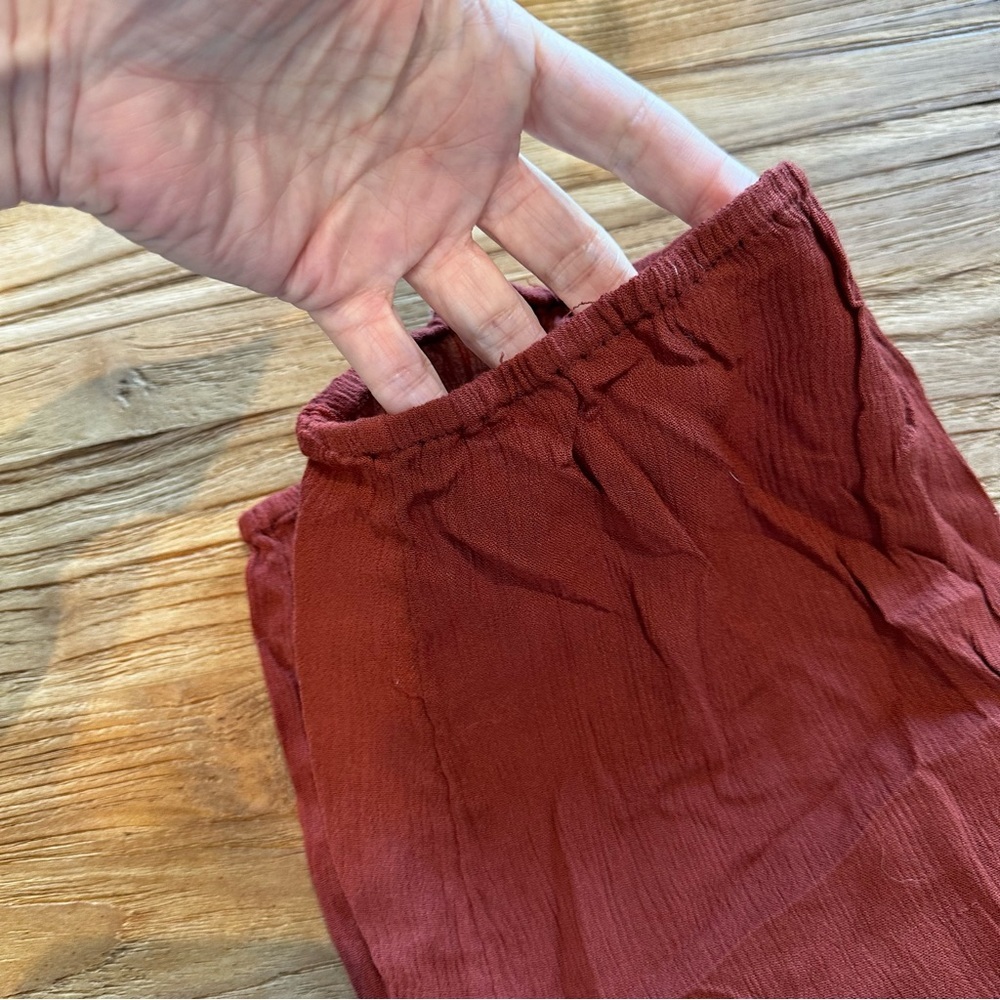 Anthro Ett Twa Womens Elastic Waist Pull On Rust Sulawesi‎ Smoked Gypsy Pants M - Picture 5 of 10